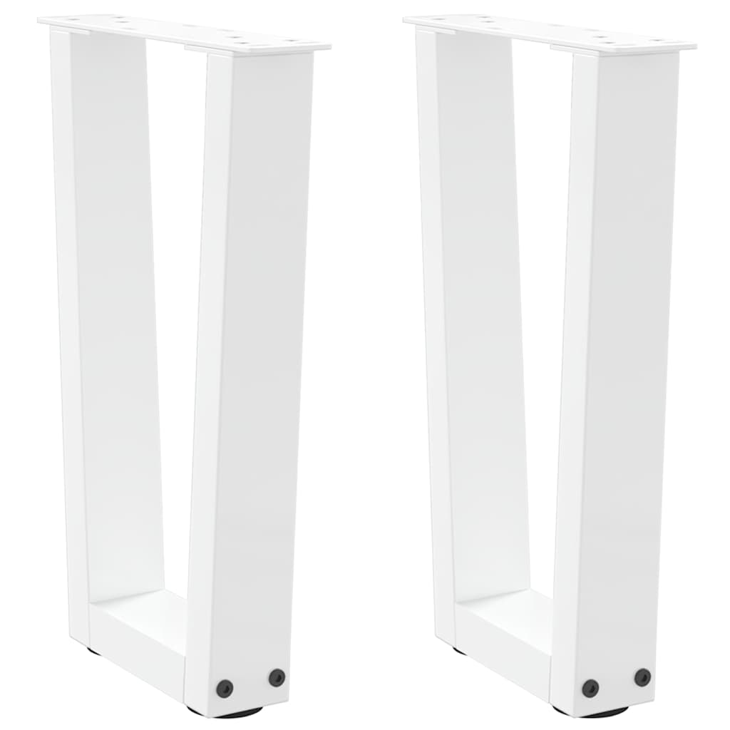 Vidaxl salontafelpoten 2 st v-vormig 28x(42-43,3) cm staal wit