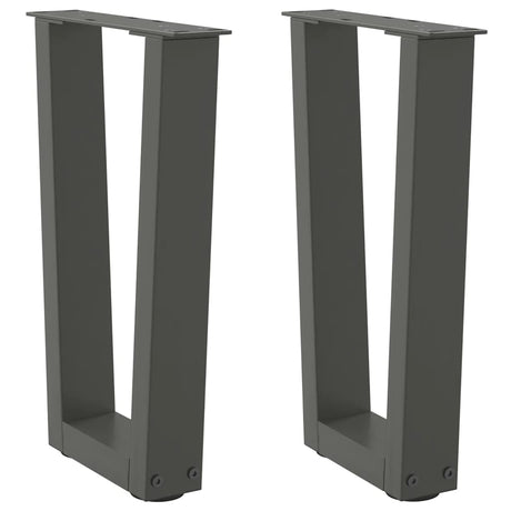 Vidaxl salontafelpoten 2 st v-vormig 28x(42-43,3) cm staal antraciet