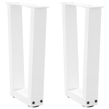 Vidaxl salontafelpoten 2 st v-vormig 38x(42-43,3) cm staal wit