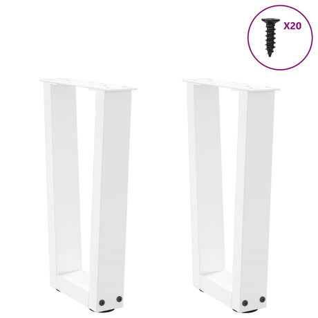 Vidaxl salontafelpoten 2 st v-vormig 38x(42-43,3) cm staal wit