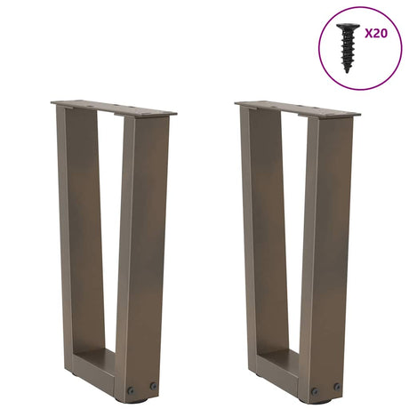 Vidaxl salontafelpoten 2 st v-vormig 38x(42-43,3) cm staal naturel