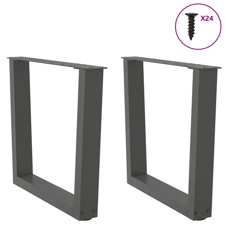 Vidaxl salontafelpoten 2 st v-vormig 60x(42-43,3) cm staal antraciet