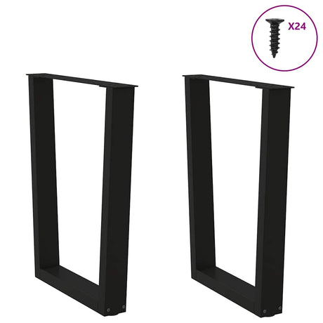 Vidaxl eettafelpoten 2 st v-vormig 60x(72-73,3) cm staal zwart