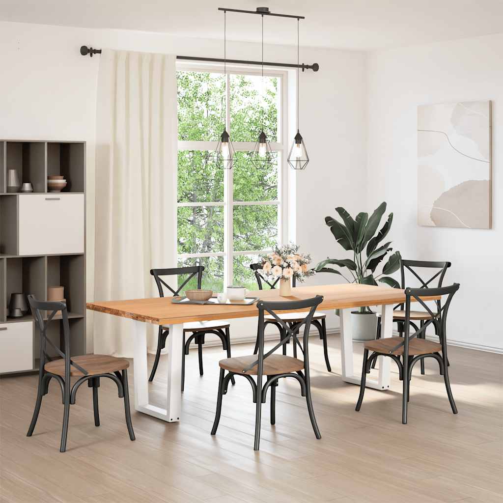 Vidaxl eettafelpoten 2 st v-vormig 60x(72-73,3) cm staal wit