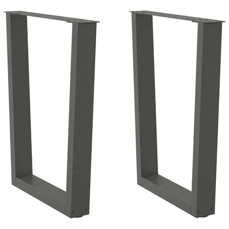 Vidaxl eettafelpoten 2 st v-vormig 60x(72-73,3) cm staal antraciet