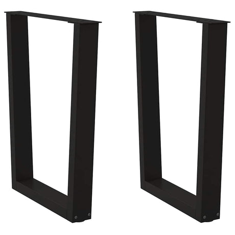 Vidaxl eettafelpoten 2 st v-vormig 70x(72-73,3) cm staal zwart