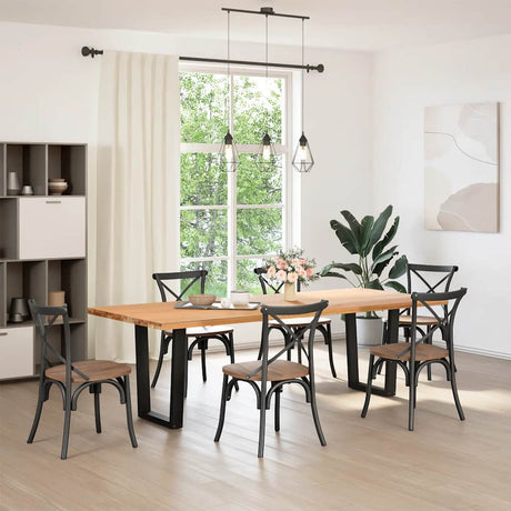 Vidaxl eettafelpoten 2 st v-vormig 70x(72-73,3) cm staal zwart