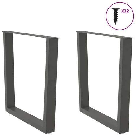 Vidaxl eettafelpoten 2 st v-vormig 90x(72-73,3) cm staal antraciet