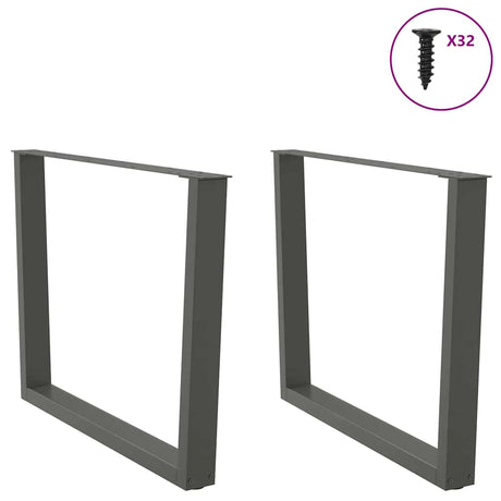 Vidaxl eettafelpoten 2 st v-vormig 100x(72-73,3) cm staal antraciet