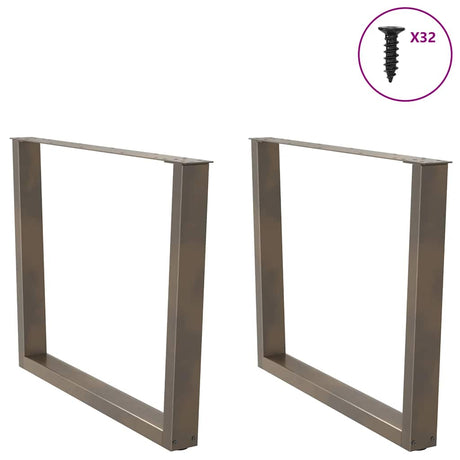 Vidaxl eettafelpoten 2 st v-vormig 100x(72-73,3) cm staal naturel