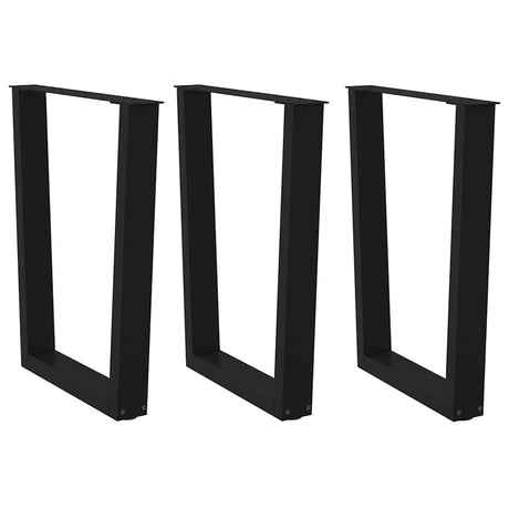 Vidaxl eettafelpoten 3 st v-vormig 70x(72-73,3) cm staal zwart