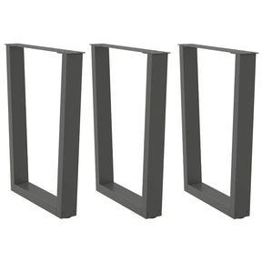 Vidaxl eettafelpoten 3 st v-vormig 70x(72-73,3) cm staal antraciet