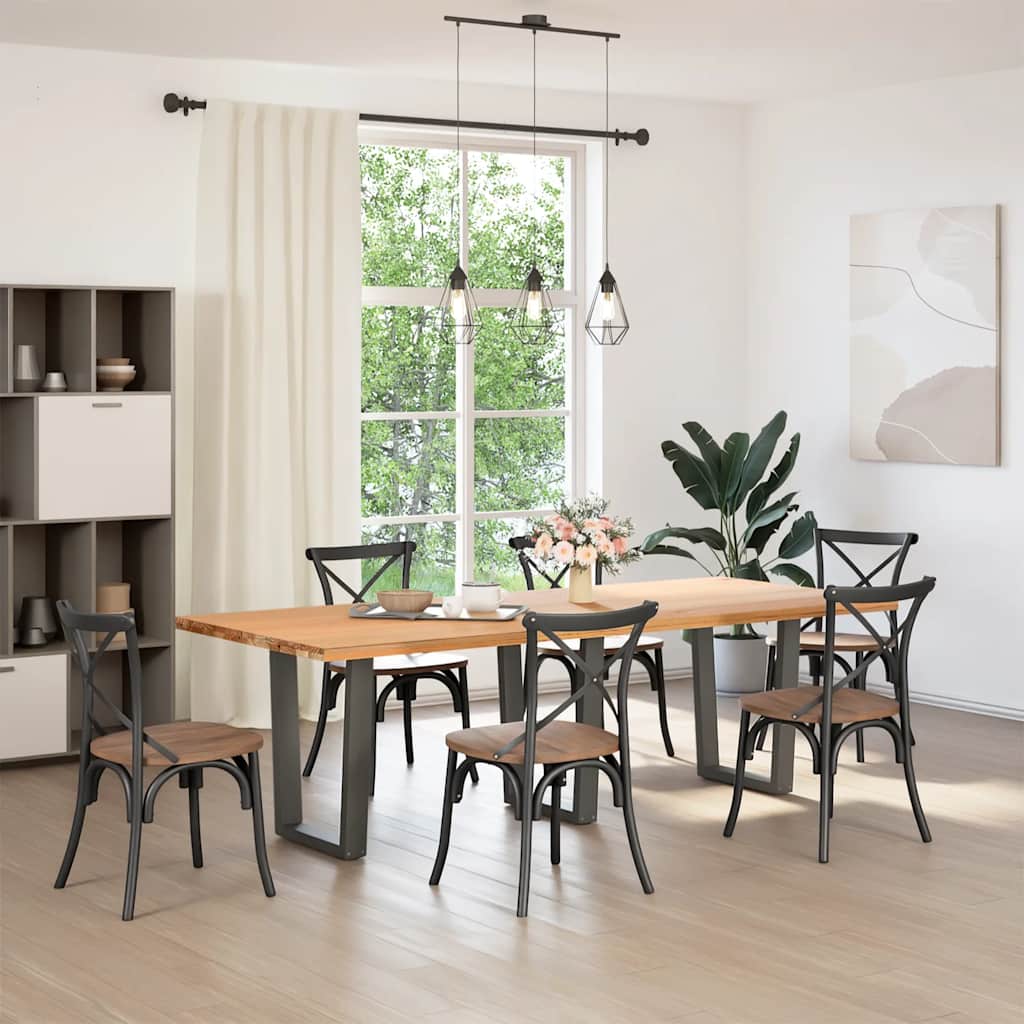 Vidaxl eettafelpoten 3 st v-vormig 70x(72-73,3) cm staal antraciet