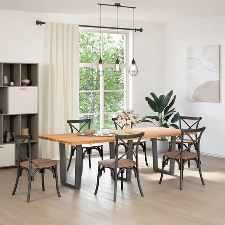 Vidaxl eettafelpoten 3 st v-vormig 70x(72-73,3) cm staal antraciet