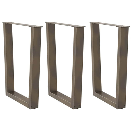 Vidaxl eettafelpoten 3 st v-vormig 70x(72-73,3) cm staal naturel