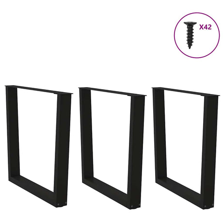 Vidaxl eettafelpoten 3 st v-vormig 80x(72-73,3) cm staal zwart
