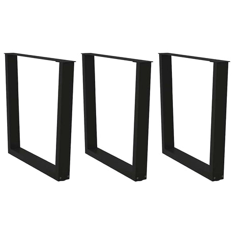 Vidaxl eettafelpoten 3 st v-vormig 90x(72-73,3) cm staal zwart