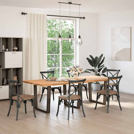 Vidaxl eettafelpoten 3 st v-vormig 90x(72-73,3) cm staal naturel