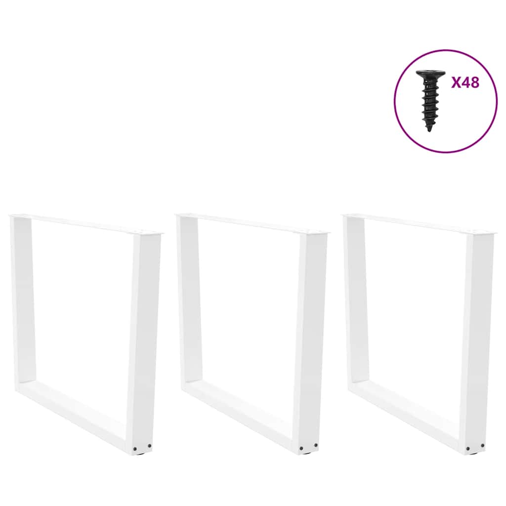 Vidaxl eettafelpoten 3 st v-vormig 100x(72-73,3) cm staal wit