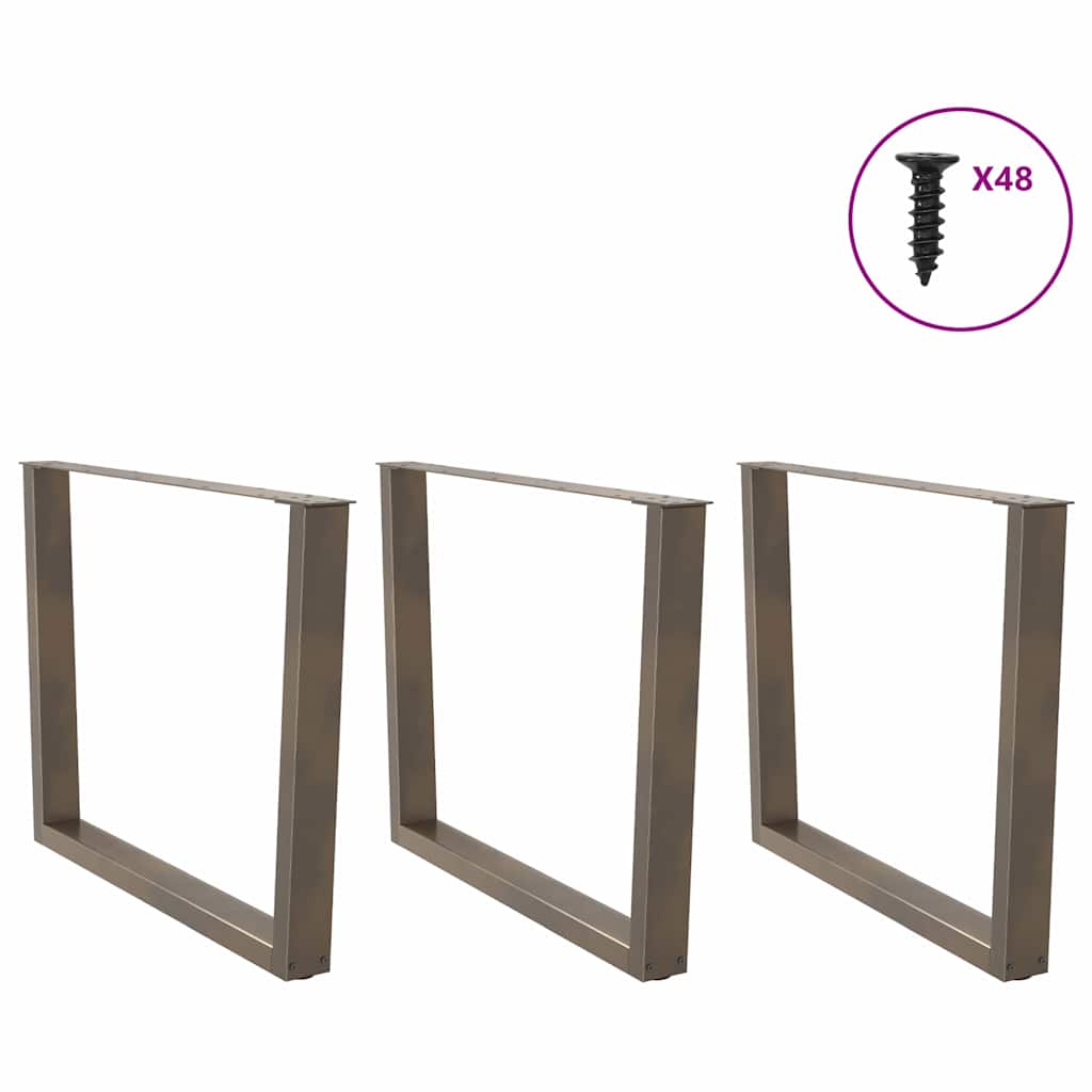 Vidaxl eettafelpoten 3 st v-vormig 100x(72-73,3) cm staal naturel