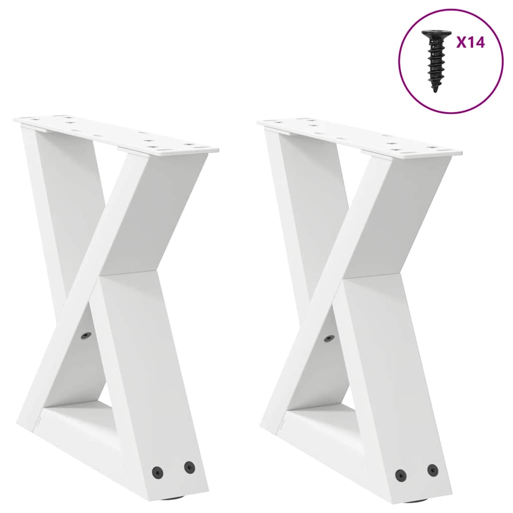 Vidaxl salontafelpoten 2 st 40x(30-31,3) cm staal wit