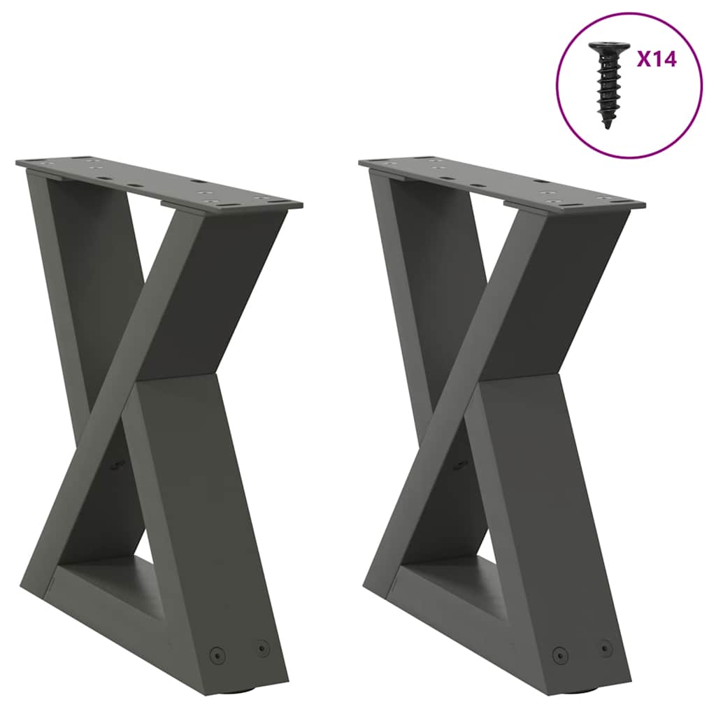 Vidaxl salontafelpoten 2 st 40x(30-31,3) cm staal antraciet