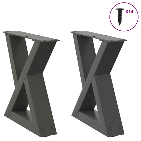 Vidaxl salontafelpoten 2 st 40x(30-31,3) cm staal antraciet
