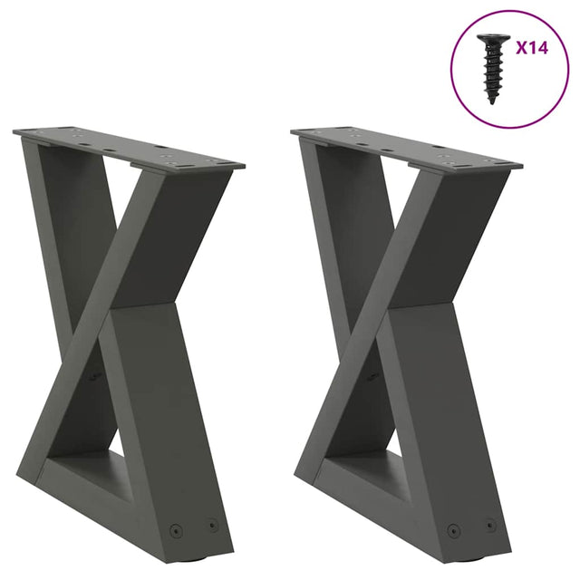 Vidaxl salontafelpoten 2 st 40x(30-31,3) cm staal antraciet