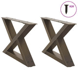 Vidaxl salontafelpoten 2 st 50x(30-31,3) cm staal naturel