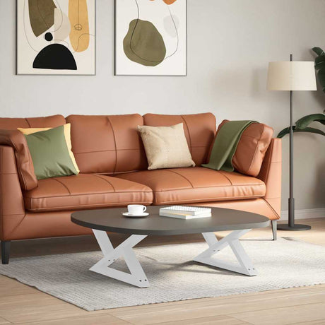 Vidaxl salontafelpoten 2 st 70x(30-31,3) cm staal wit
