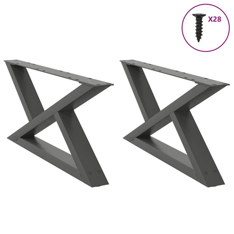 Vidaxl salontafelpoten 2 st 70x(30-31,3) cm staal antraciet