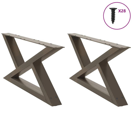 Vidaxl salontafelpoten 2 st 70x(30-31,3) cm staal naturel