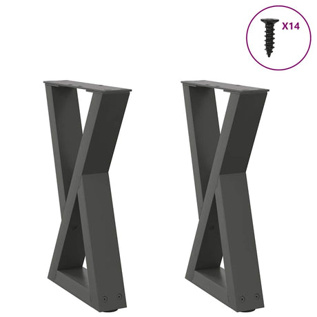 Vidaxl salontafelpoten 2 st 28x(42-43,3) cm staal antraciet