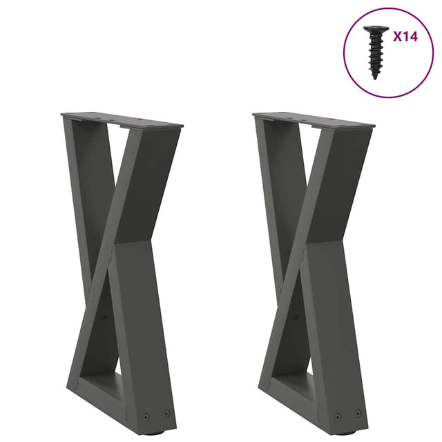 Vidaxl salontafelpoten 2 st 28x(42-43,3) cm staal antraciet