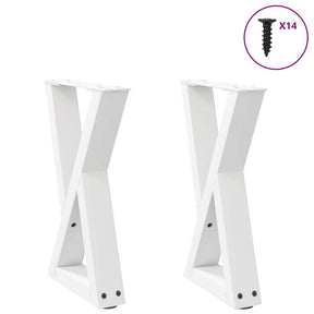 Vidaxl salontafelpoten 2 st 38x(42-43,3) cm staal wit