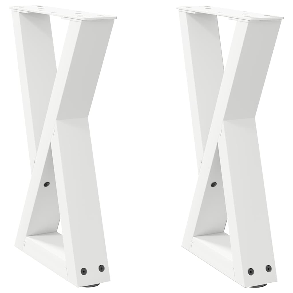 Vidaxl salontafelpoten 2 st 38x(42-43,3) cm staal wit