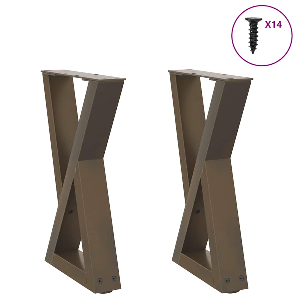 Vidaxl salontafelpoten 2 st 38x(42-43,3) cm staal naturel