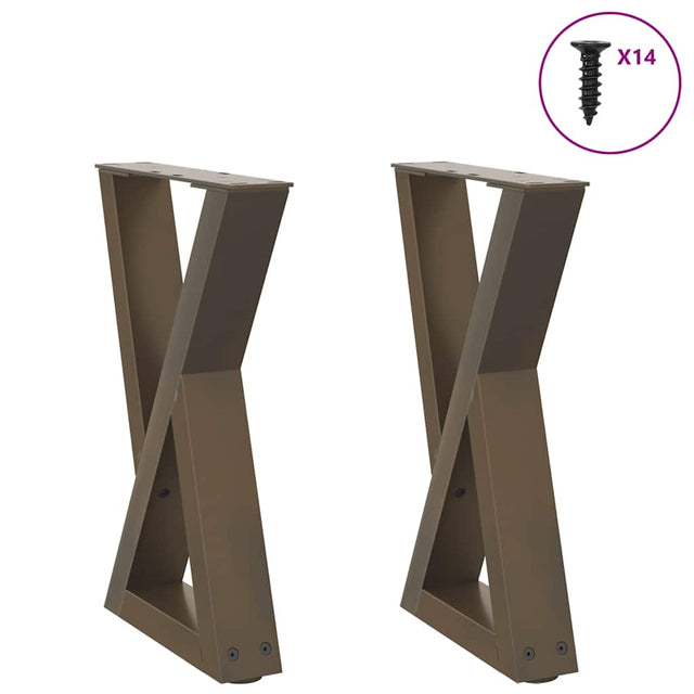 Vidaxl salontafelpoten 2 st 38x(42-43,3) cm staal naturel