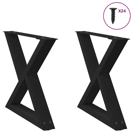Vidaxl salontafelpoten 2 st 50x(42-43,3) cm staal zwart