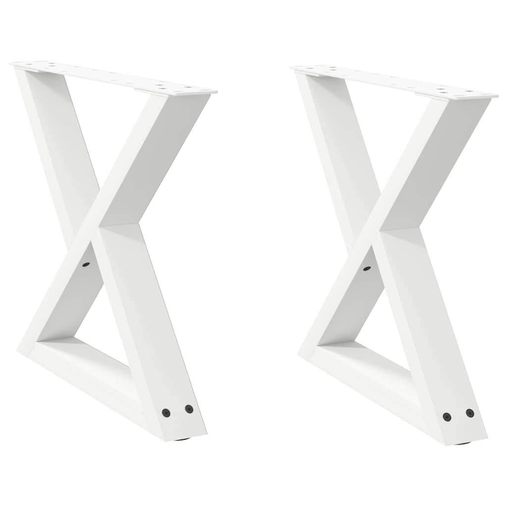 Vidaxl salontafelpoten 2 st 50x(42-43,3) cm staal wit