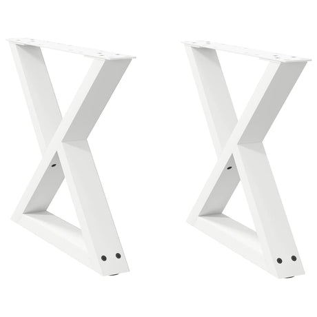 Vidaxl salontafelpoten 2 st 50x(42-43,3) cm staal wit