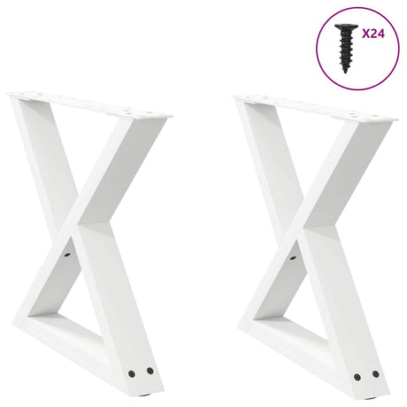 Vidaxl salontafelpoten 2 st 60x(42-43,3) cm staal wit