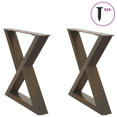 Vidaxl salontafelpoten 2 st 60x(42-43,3) cm staal naturel