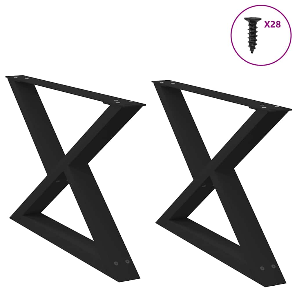 Vidaxl salontafelpoten 2 st 70x(42-43,3) cm staal zwart