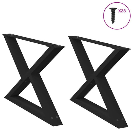 Vidaxl salontafelpoten 2 st 70x(42-43,3) cm staal zwart