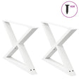 Vidaxl salontafelpoten 2 st 70x(42-43,3) cm staal wit