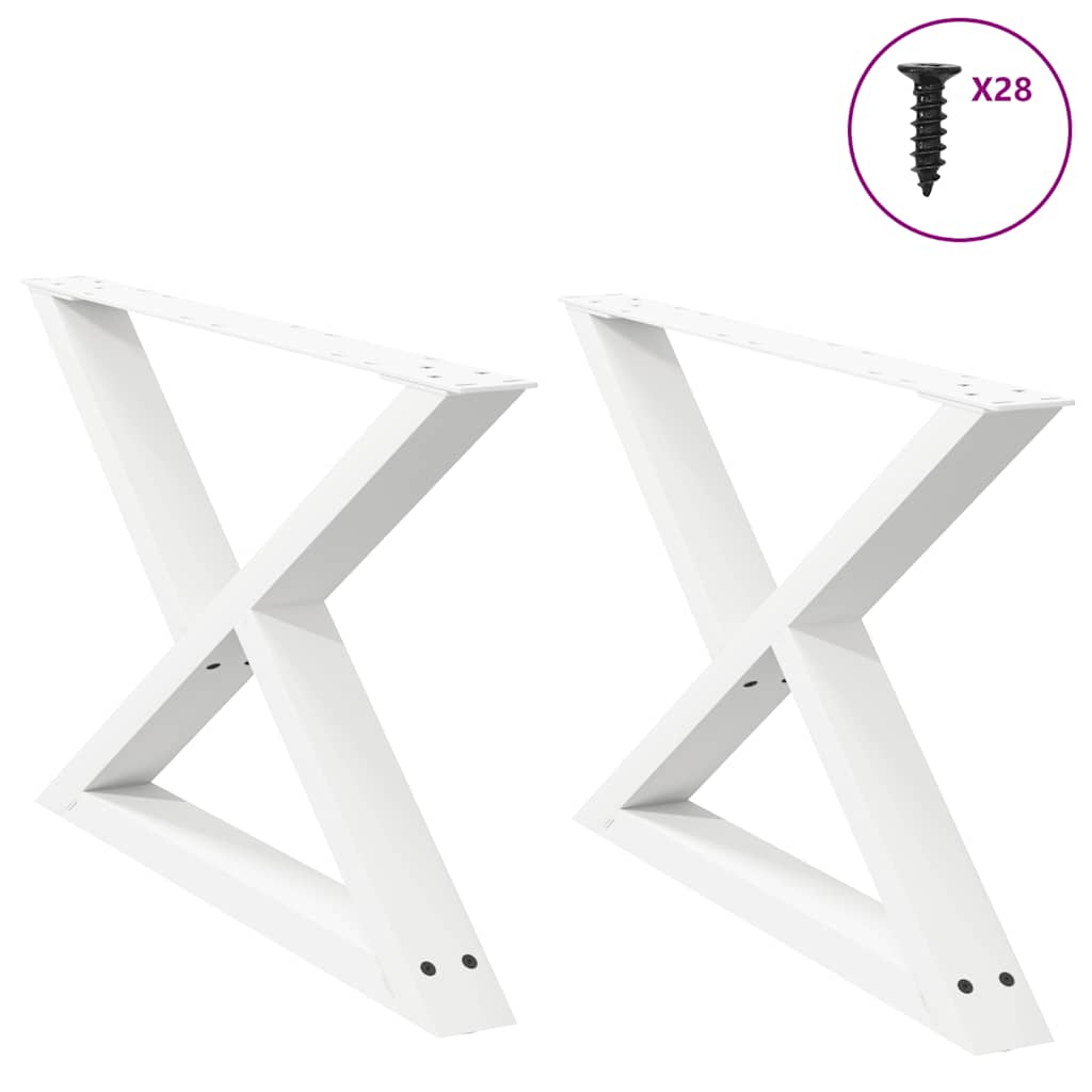 Vidaxl salontafelpoten 2 st 70x(42-43,3) cm staal wit