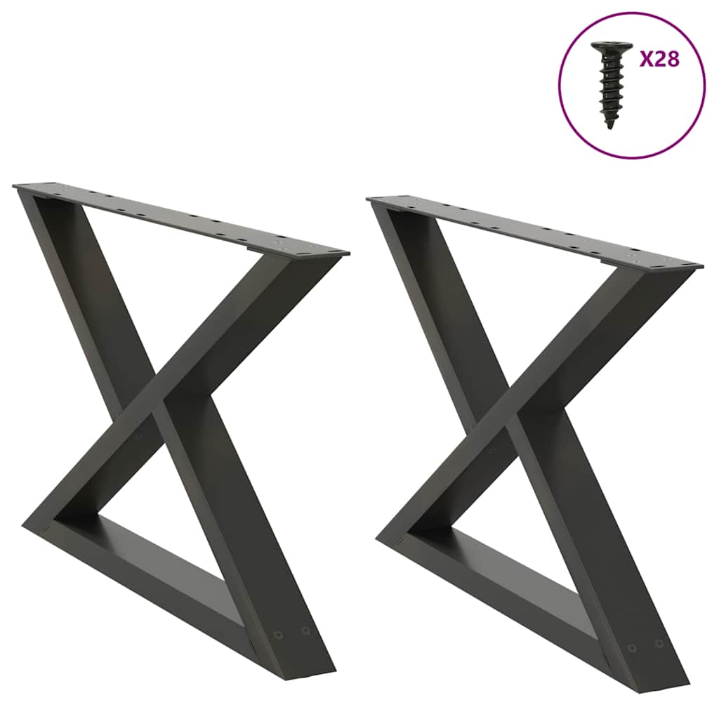 Vidaxl salontafelpoten 2 st 70x(42-43,3) cm staal antraciet