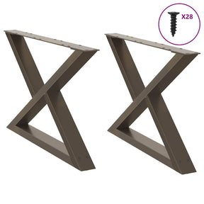 Vidaxl salontafelpoten 2 st 70x(42-43,3) cm staal naturel