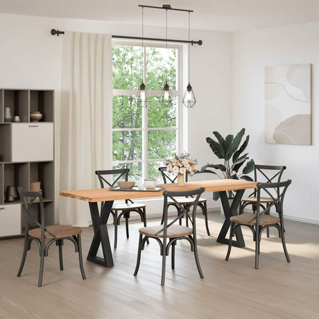 Vidaxl eettafelpoten 2 st 50x(72-73,3) cm staal zwart